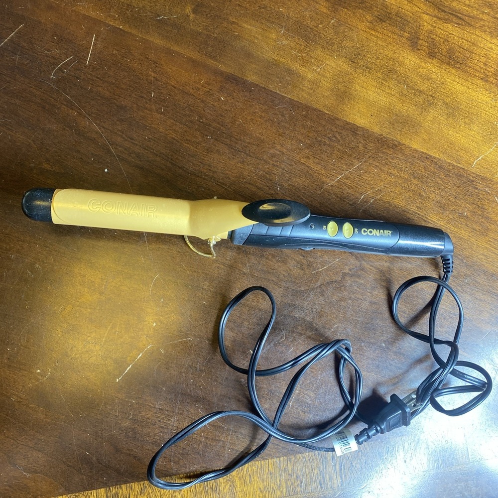 VTG Conair 1 In. Gold Tourmaline Ceramic Curling Iron for Small Curls, Tested